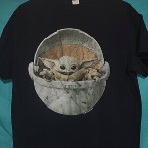 Black Grogu Baby Yoda T-Shirt, Size M